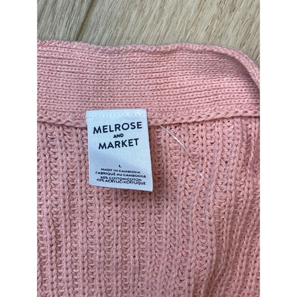 Melrose and Market Pink Knit Button Cardigan – Women’s Size L - Picture 2 of 2